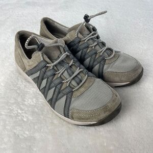 Dansko Honor Sneaker Shoes Womens Size 39 (US 8.5-9) Mesh‎ Suede Tan Gray Sporty